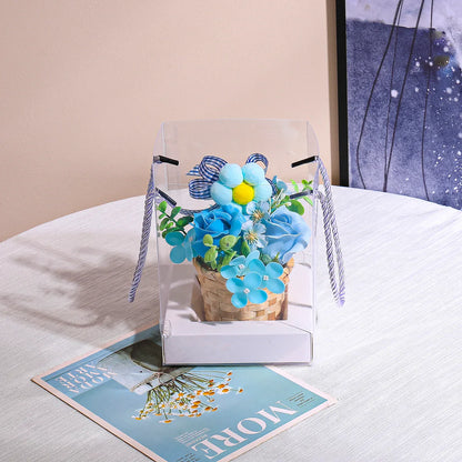 Aranjament floral elegant, flori de sapun, D4093, Blue