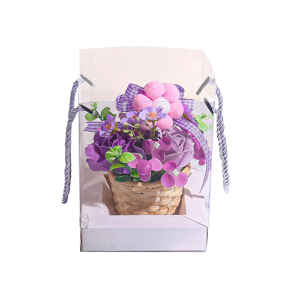 Aranjament floral elegant, flori de sapun, D4093, Mov