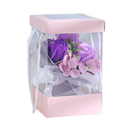 Aranjament floral elegant, flori de sapun, D4096, Mov