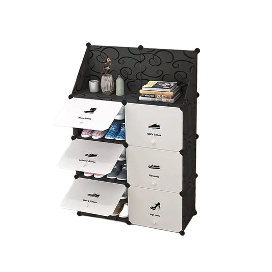 Pantofar modular, 12 Compartimente, D4100, Negru