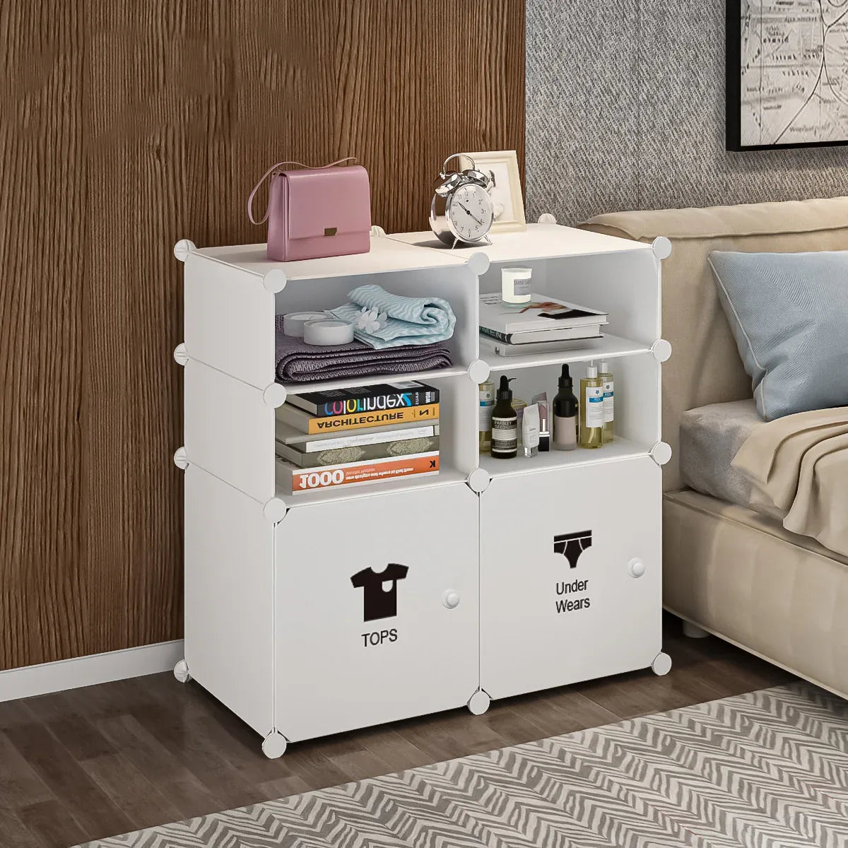 Dulap Modular, 6 Compartimente, D4123, Alb