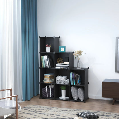 Dulap Modular, 9 Compartimente, fara usi, Naimeed D4136, Negru