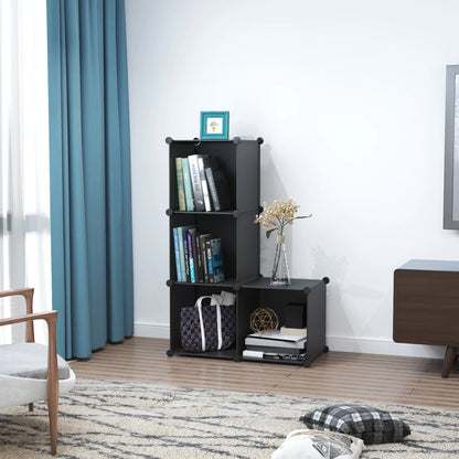 Dulap Modular, 4 Compartimente, fara usi, Naimeed D4140, Negru