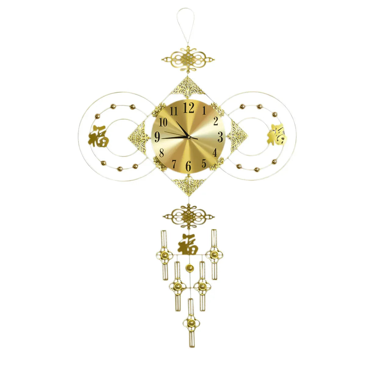 Ceas de perete, stil elegant, Metal, mecanism Silentios, D4189, 73*125 cm, Auriu