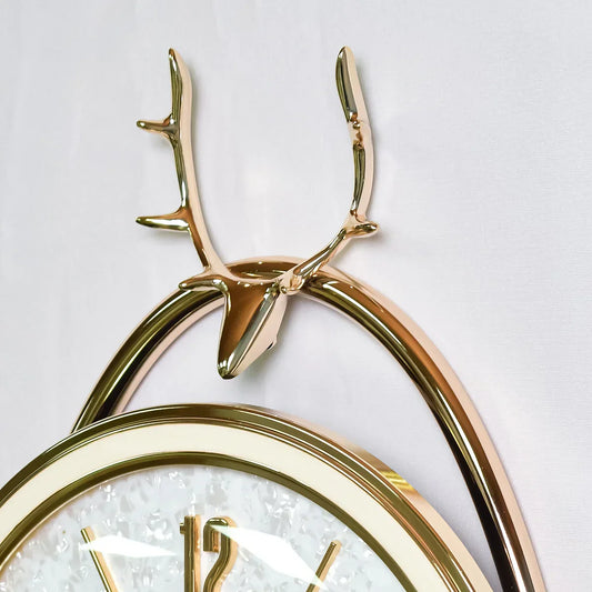 Ceas de perete cu pendul, stil elegant, Metal, mecanism Silentios, D4212, 35*57 cm, Auriu/Alb