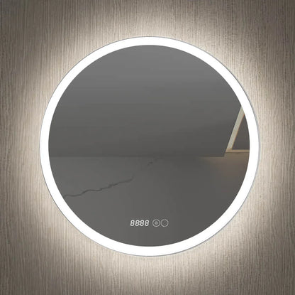 Oglinda baie, sistem iluminare LED, IP44, 80cm, D4216, Dezaburire, Touch, Ceas