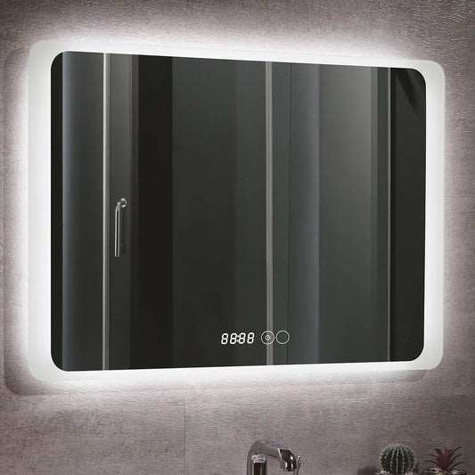 Oglinda baie, sistem iluminare LED, IP44, 120x70cm, D4222, Dezaburire, Touch, Ceas