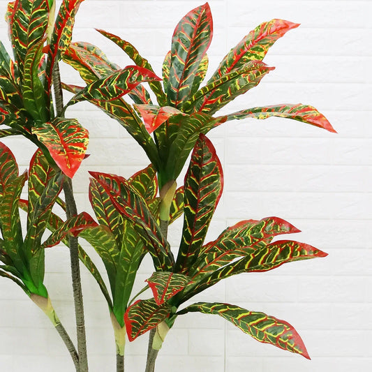 Planta artificiala, Dracaena fara ghiveci, D4268, 170cm, verde/rosu