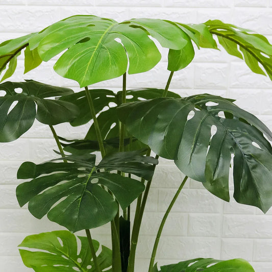 Planta artificiala, Monstera fara ghiveci, 15 frunze, D4292, 150cm, verde