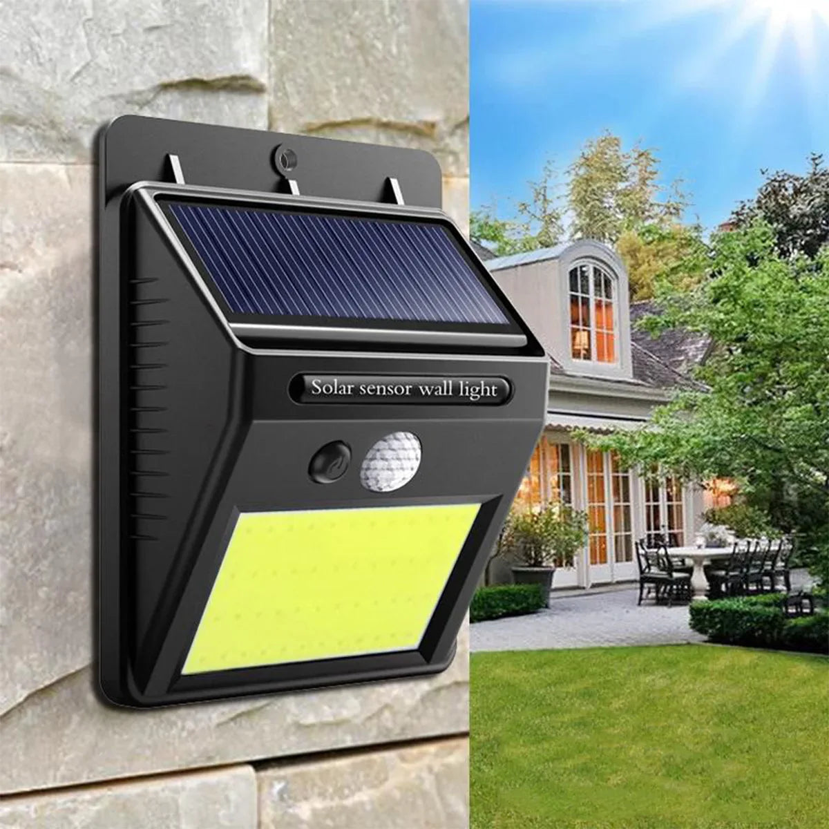 Lampa solara, cu senzor de miscare, lumina LED,  acumulator, Naimeed D4308, COB 48 LED-uri