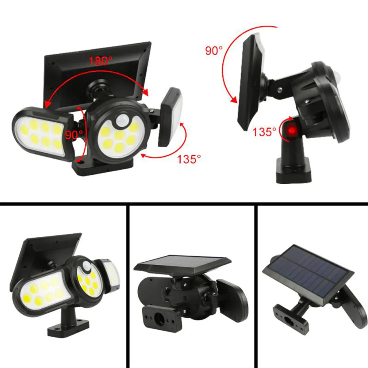 Lampa solara, cu senzor de miscare, lumina LED, acumulator, Naimeed D4319, COB 140 LED-uri