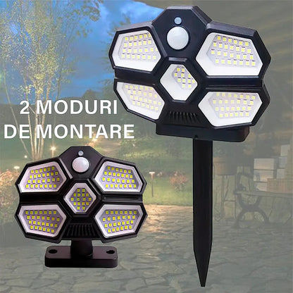 Lampa solara, cu senzor de miscare, lumina LED,  acumulator, Naimeed D4334, 124 LED-uri