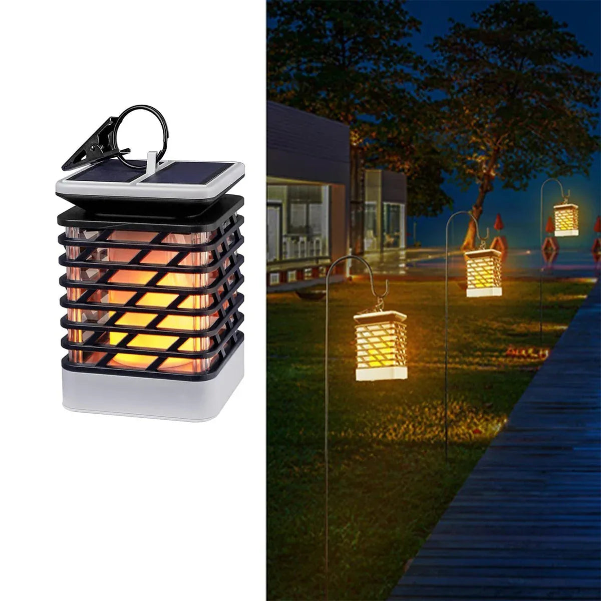 Lampa solara, efect de flacara, lumina LED, acumulator, Naimeed D4360