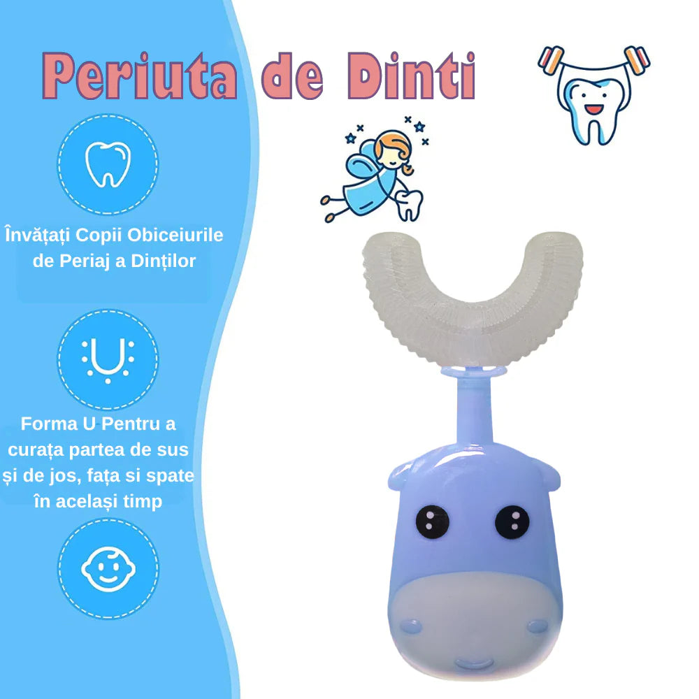 Periuta de Dinti Circulara U-shape, pentru Copii 3-6 ani, Naimeed D4366, Albastru