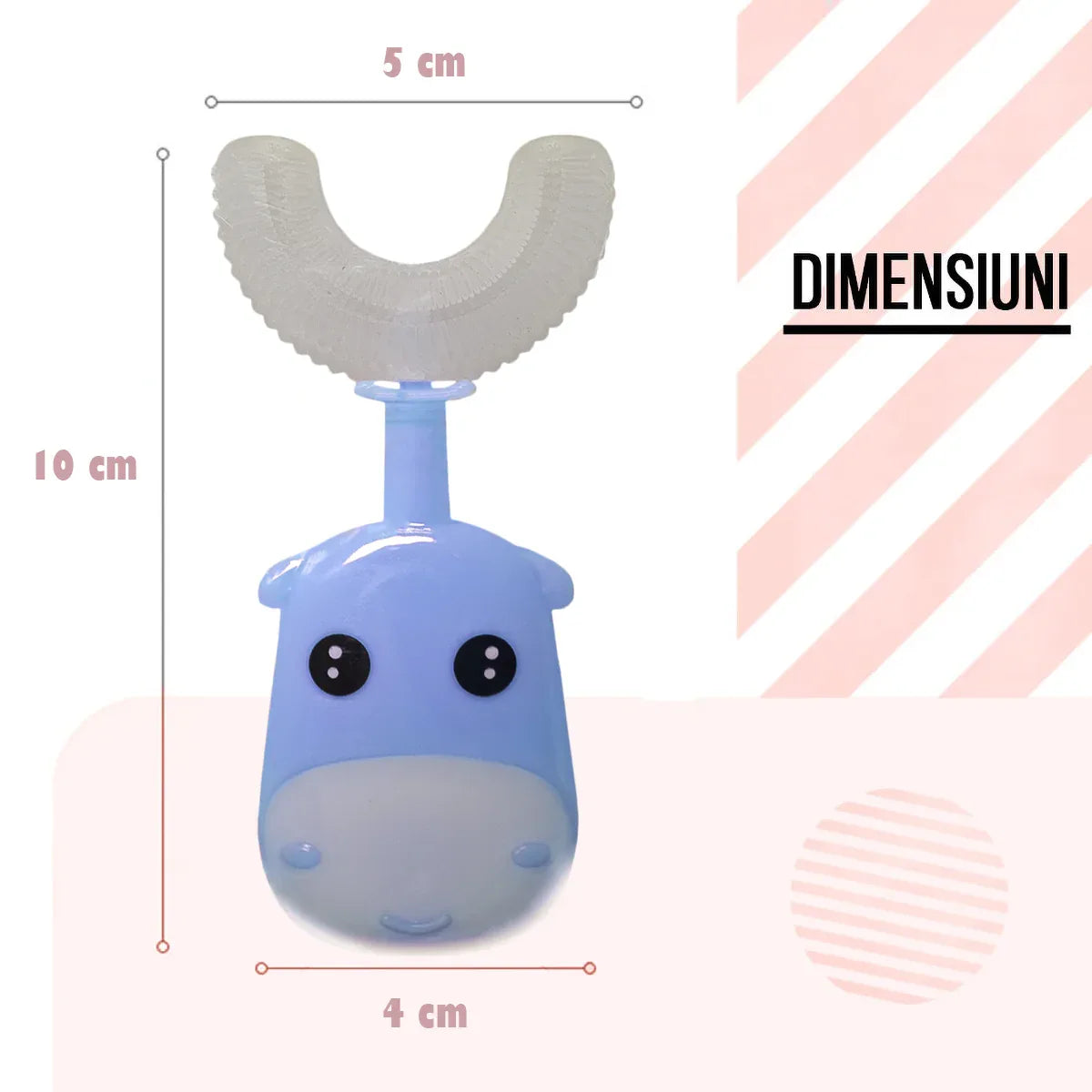 Periuta de Dinti Circulara U-shape, pentru Copii 3-6 ani, Naimeed D4366, Albastru