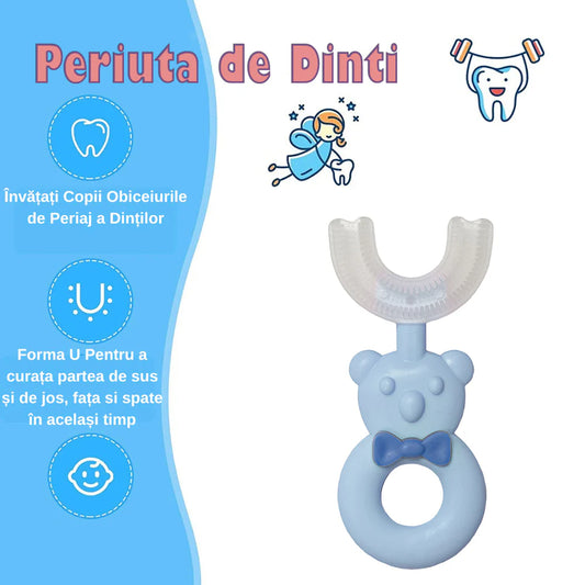 Periuta de Dinti Circulara U-shape, pentru Copii 2-6 ani, Naimeed D4368, Albastru