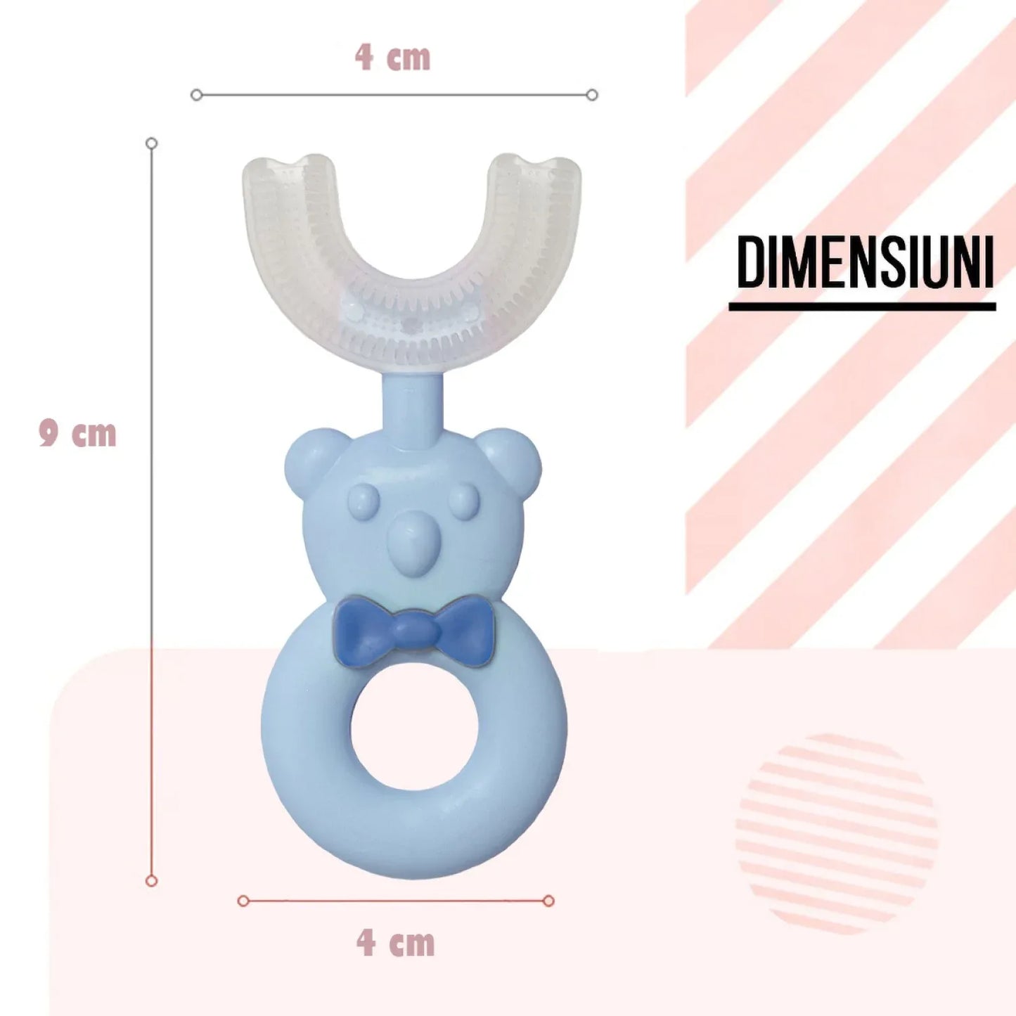 Periuta de Dinti Circulara U-shape, pentru Copii 2-6 ani, Naimeed D4368, Albastru