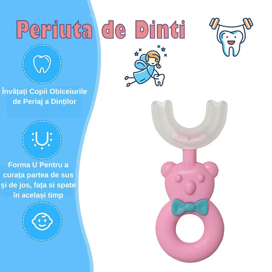 Set 10 Periute de Dinti Naimeed D4367-Roz, Circulare U-shape, pentru Copii 2-6 ani