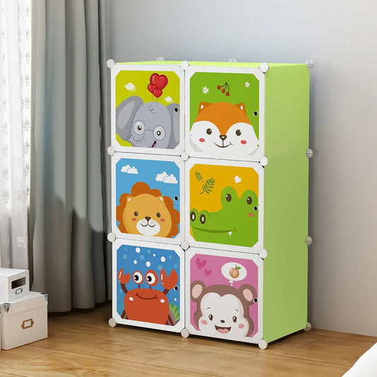 Dulap Modular Copii, 6 Usi, D4385, Verde