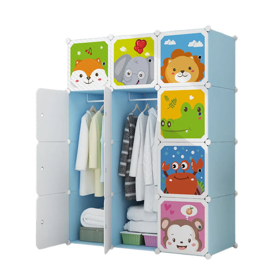 Dulap Modular Copii, 12 Usi, D4396, Blue