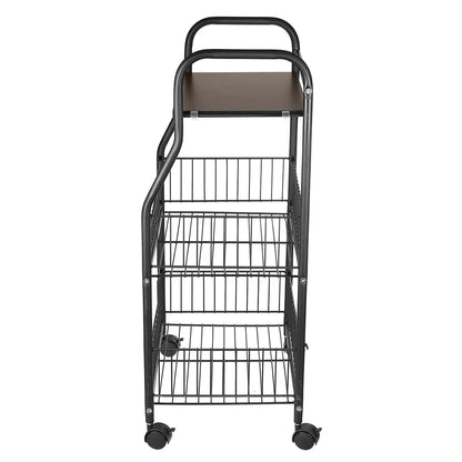Raft metalic mobil, multifunctional, 3 polite, Naimeed D4401, Negru