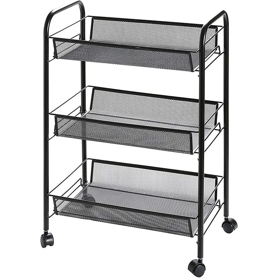Raft metalic mobil, multifunctional, 3 polite, Naimeed D4402, Negru