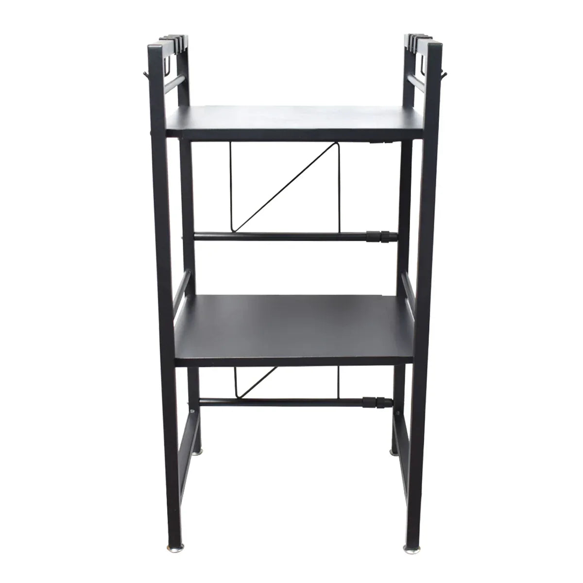 Raft metalic, lungime ajustabila, 2 polite, Naimeed D4406, Negru