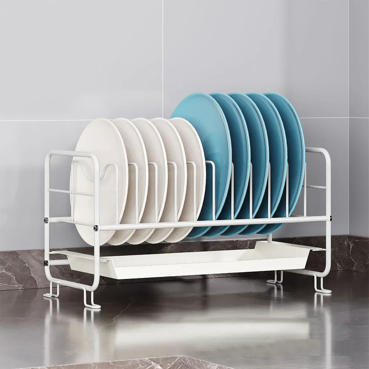 Raft metalic pentru vase, Naimeed D4448, Alb