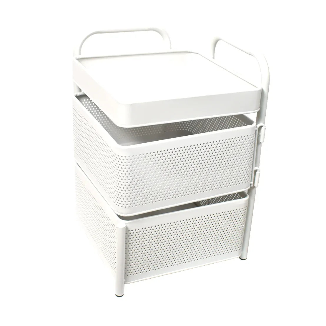 Raft metalic multifunctional, 2 cosuri, Naimeed D4452, Alb