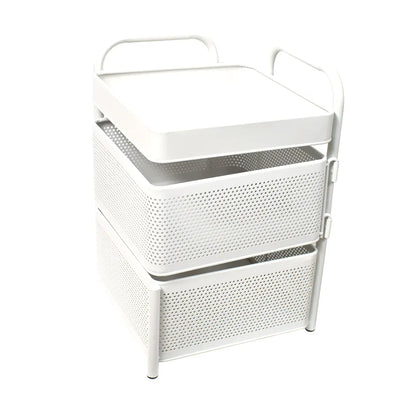 Raft metalic multifunctional, 2 cosuri, Naimeed D4452, Alb