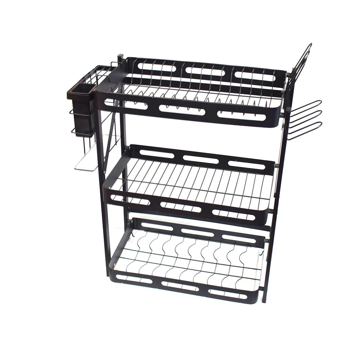Raft metalic pentru vase, 3 polite, Naimeed D4463, Negru