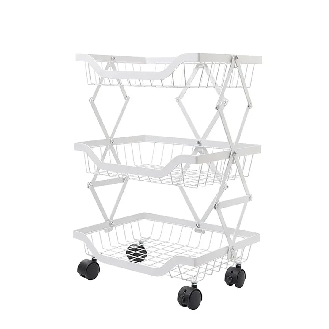 Raft metalic mobil, extensibil, 3 cosuri, Naimeed D4482, Alb