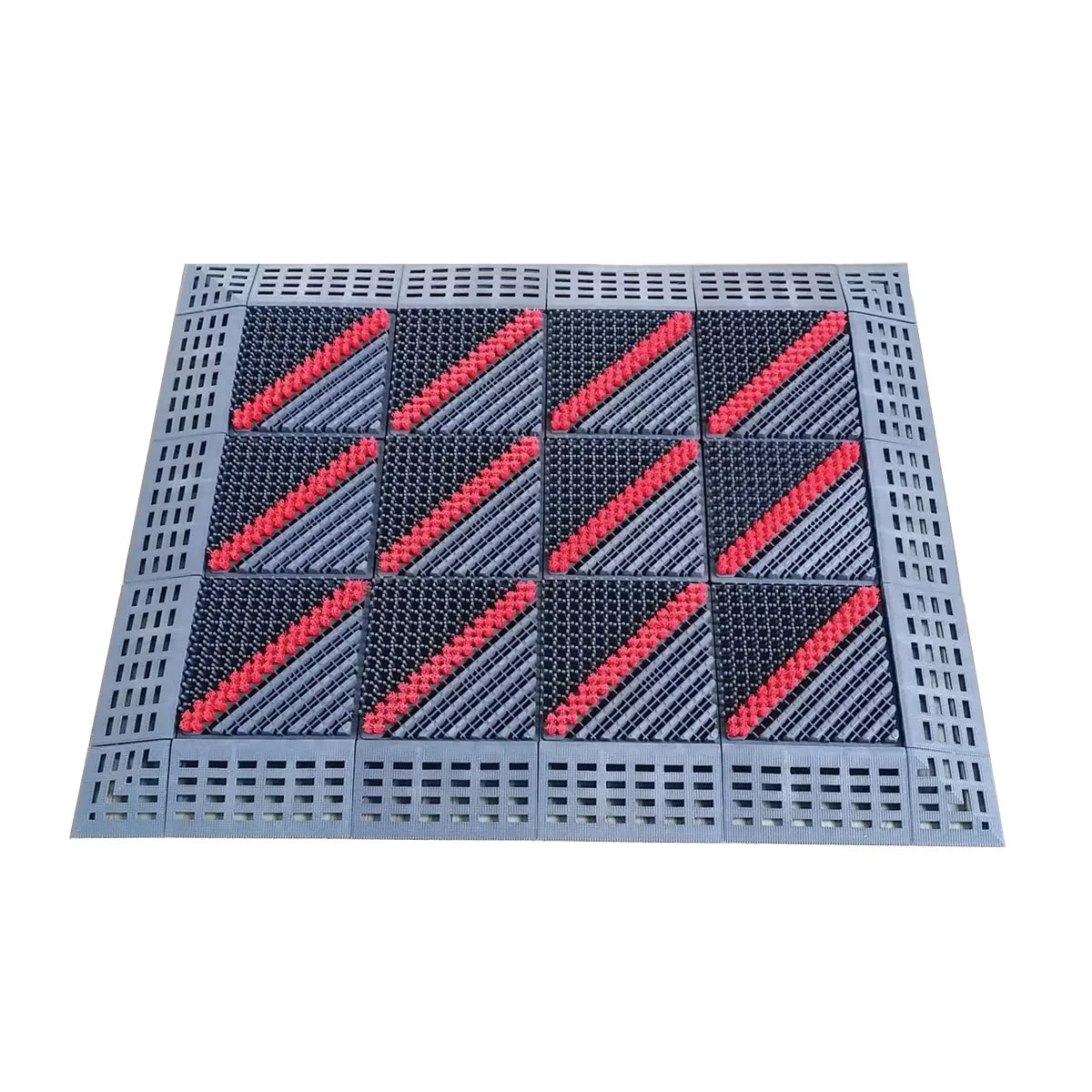 Set 12 placi pardoseala modulara si accesorii din PP, Naimeed D4534, Rosu