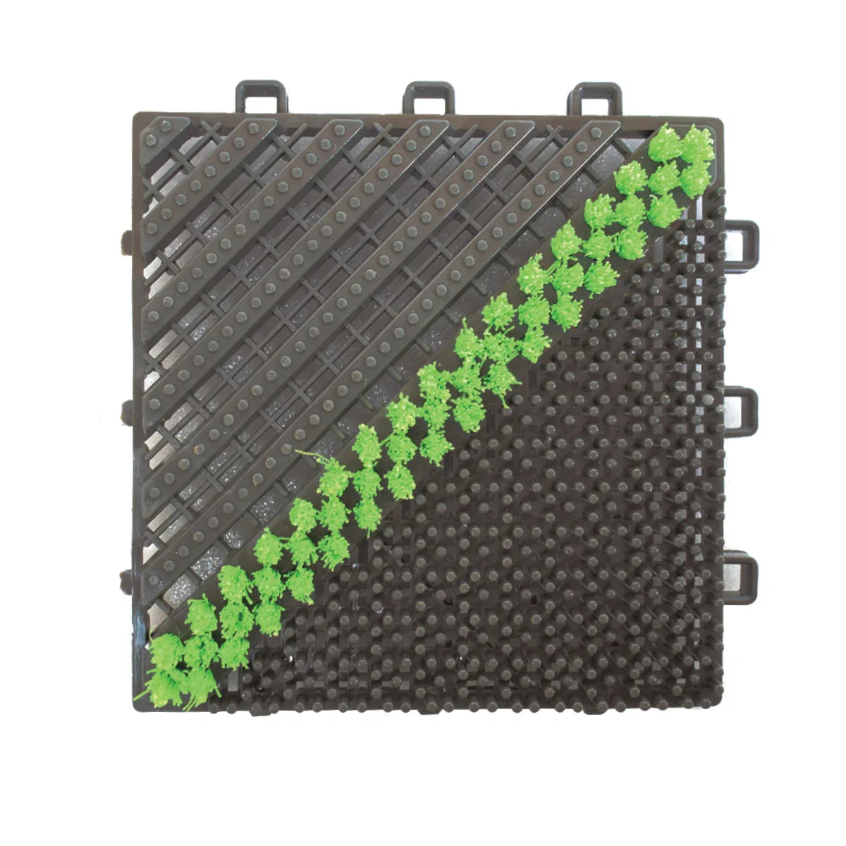 Set 12 placi pardoseala modulara si accesorii din PP, Naimeed D4535, Verde
