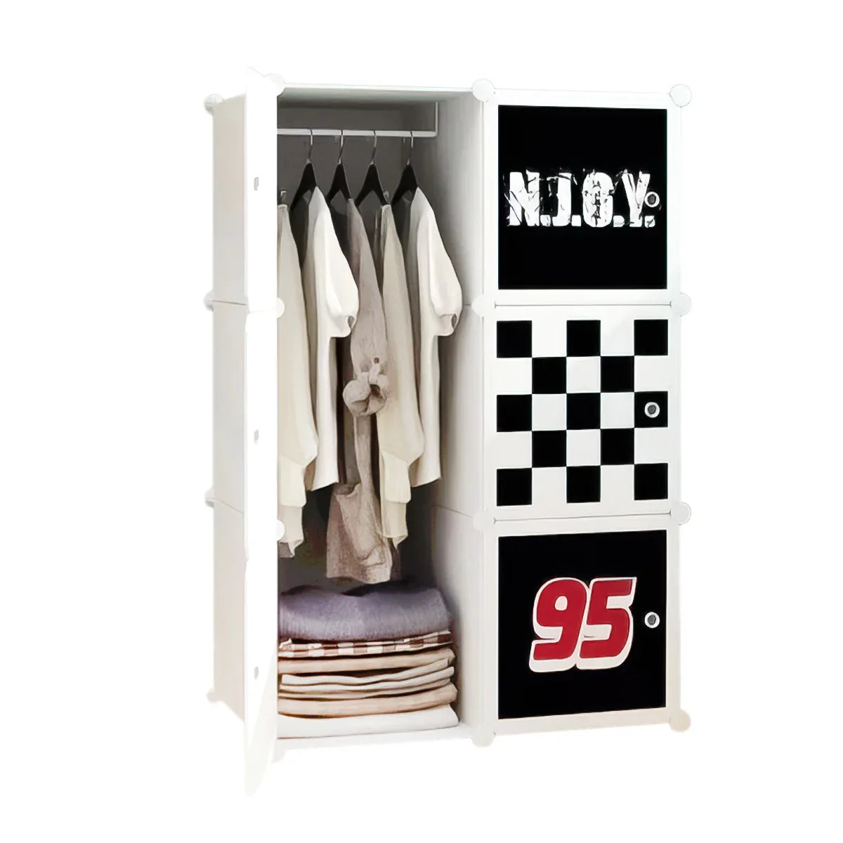 Dulap Modular Copii, 6 Usi, Naimeed D4538, Alb