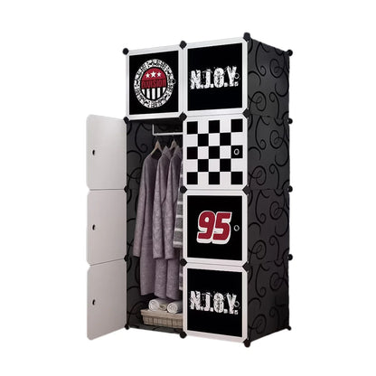 Dulap Modular Copii, 8 Usi, Naimeed D4541, Negru