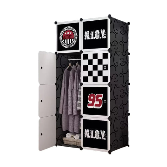Dulap Modular Copii, 8 Usi, Naimeed D4541, Negru