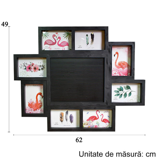 Rama foto, 8 poze, Naimeed D4544N, Negru