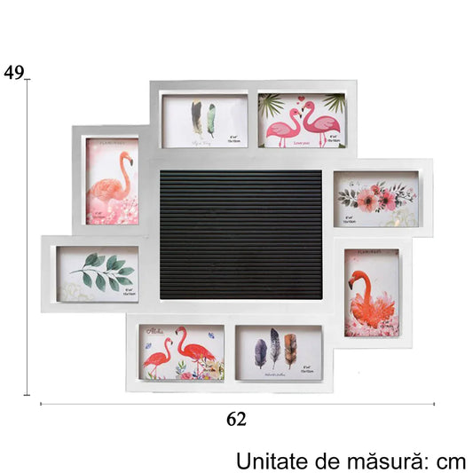 Rama foto, 8 poze, Naimeed D4544W, Alb