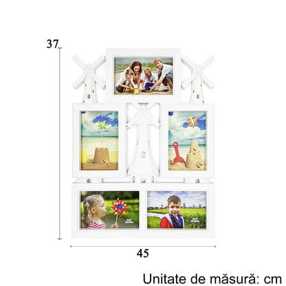 Rama foto, 5 poze, Naimeed D4546W, Alb