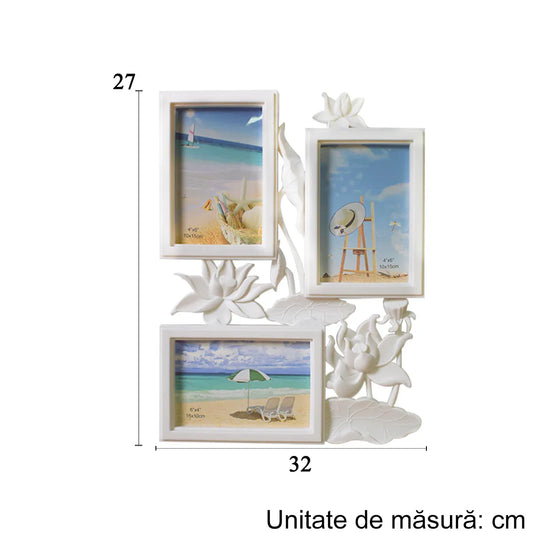 Rama foto, 3 poze, Naimeed D4549W, Alb