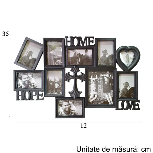 Rama foto, 9 poze, Naimeed D4565N, Negru