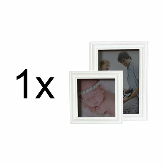 Set 2 rame foto, Naimeed D4596W, 1 polita si 2 ornamente, Alb