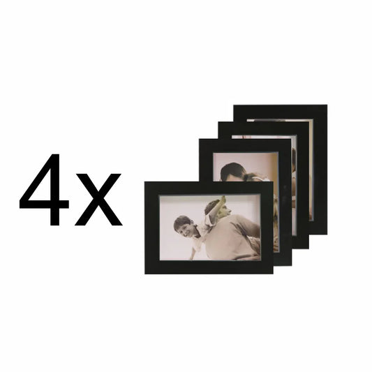 Set 4 rame foto, Naimeed D4597N, 2 polite si 3 ornamente, Negru