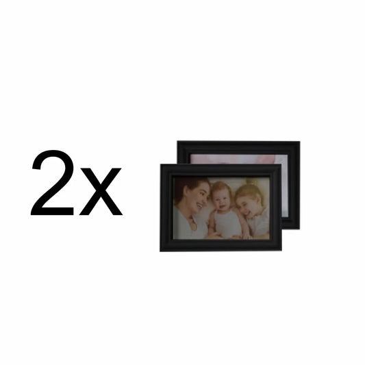 Set 2 rame foto, Naimeed D4598N, 1 polita si 3 ornamente, Negru