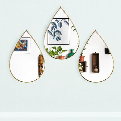 Set 3 Oglinzi Decorative, Naimeed D4604G, Auriu, 19x1x28 cm