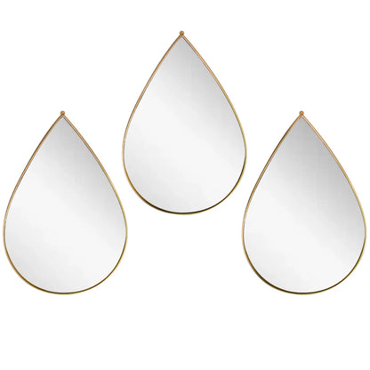 Set 3 Oglinzi Decorative, Naimeed D4604G, Auriu, 19x1x28 cm