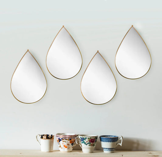 Set 4 Oglinzi Decorative, Naimeed D4605G, Auriu, 19x1x28 cm