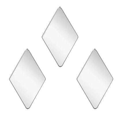 Set 3 Oglinzi Decorative, Naimeed D4607S, Argintiu, 17x1x28 cm