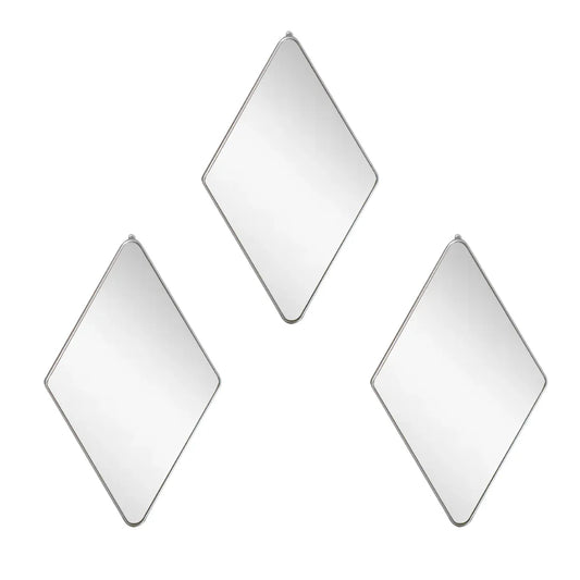Set 3 Oglinzi Decorative, Naimeed D4607S, Argintiu, 17x1x28 cm